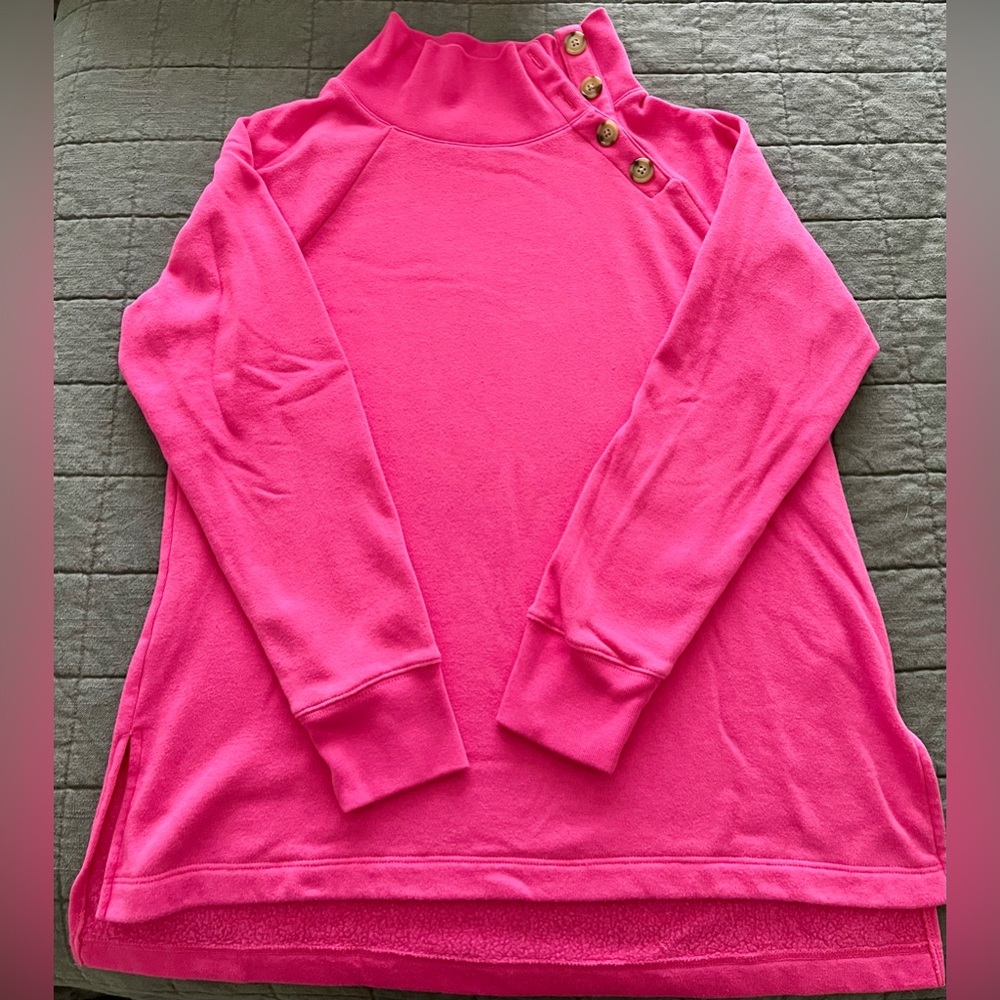 J Crew Cowl Button Neck Sweatshirt